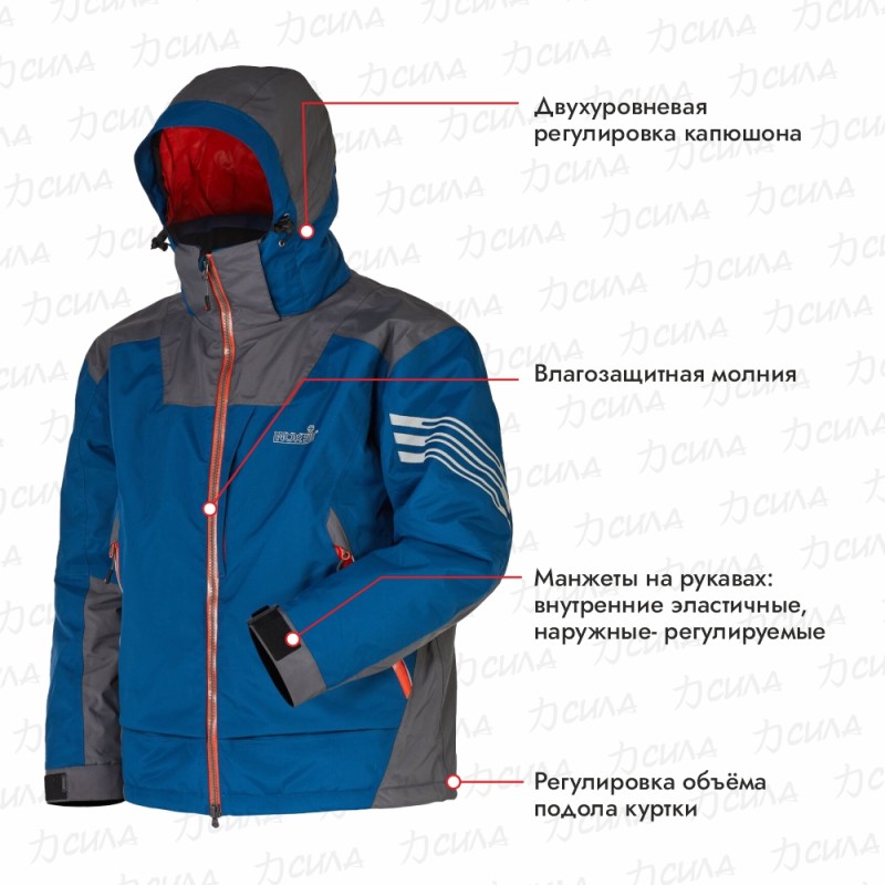 Куртка мужская Norfin Verity Pro BL, ткань Breathable, синий, размер L