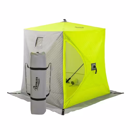 Палатка-куб утепленная для зимней рыбалки Premier Fishing Комфорт PR-ISCС-180BG, 3-мест., 180х180х190 см, желтый