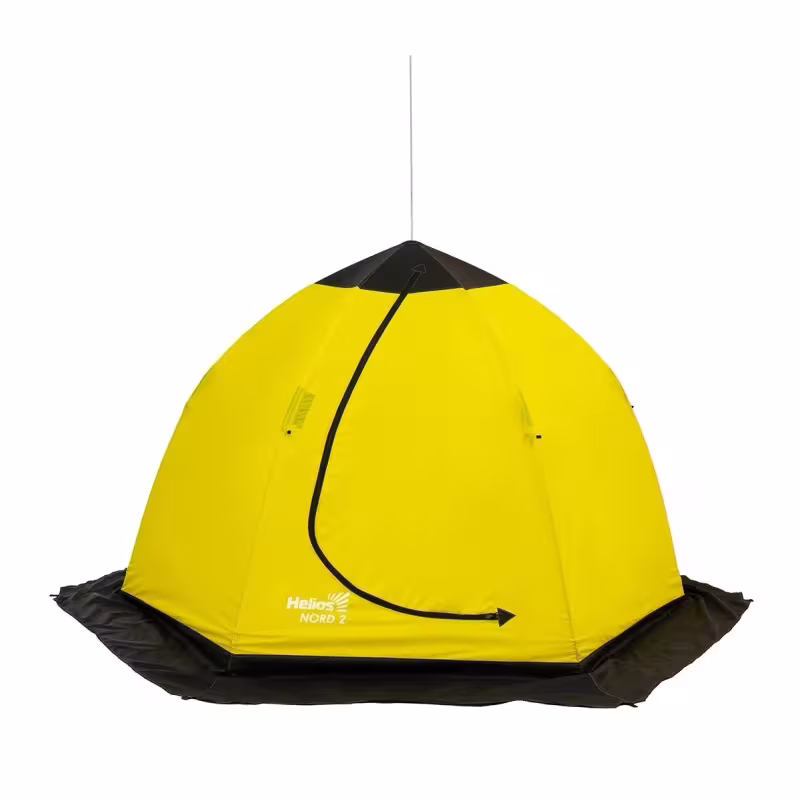 Палатка-зонт утепленная для зимней рыбалки Helios Nord-2, 2-мест., 220х190х150 см, желтый