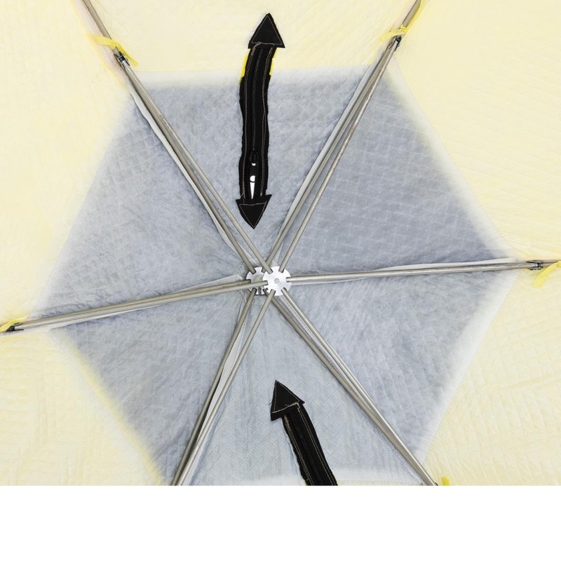 Палатка-зонт утепленная для зимней рыбалки Helios Nord-2, 2-мест., 220х190х150 см, желтый