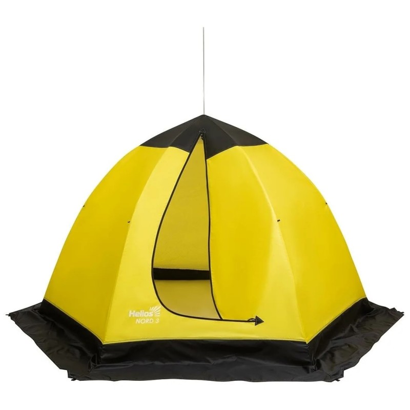 Палатка-зонт утепленная для зимней рыбалки Helios Nord-3, 3-мест., 230х270х165 см, желтый