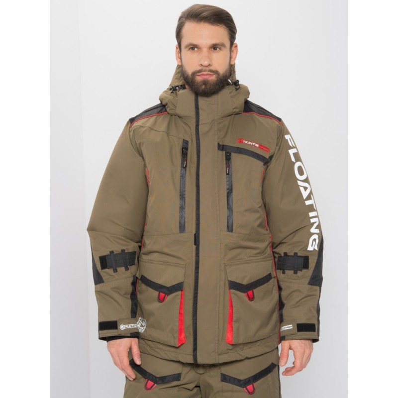 Костюм-поплавок мужской Huntsman (Восток) Siberia Floating -45, ткань Breathable, хаки/черный, размер 48-50, 170-176 см