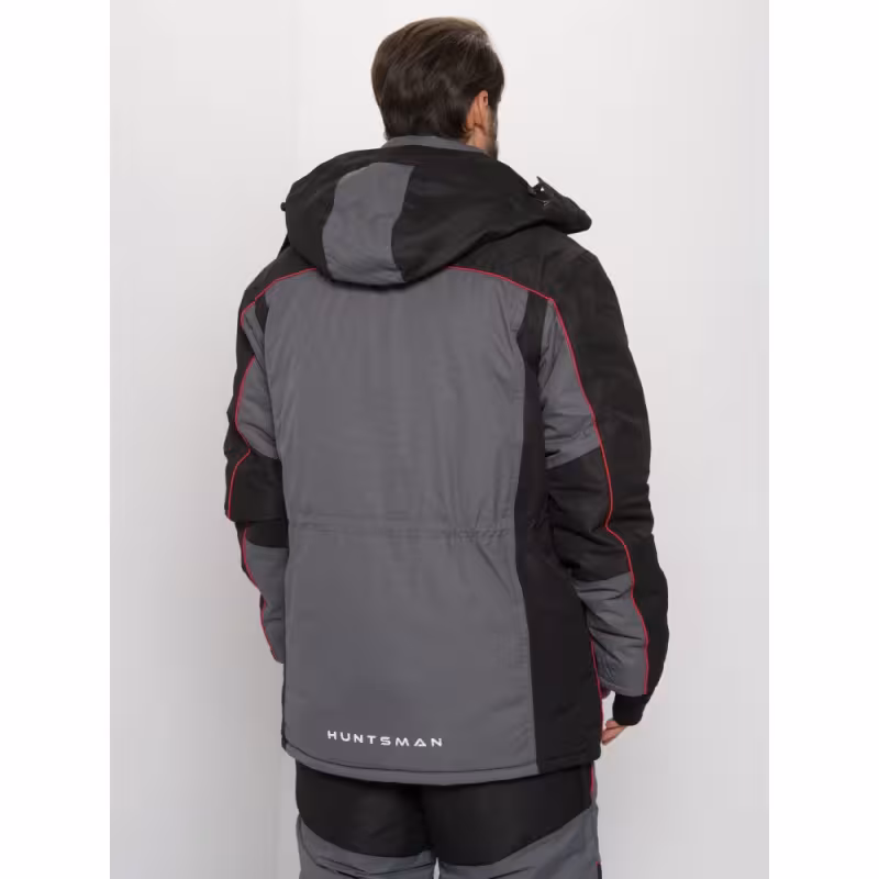 Костюм мужской Huntsman Siberia Lux, ткань Breathable, серый/черный, размер 48-50, 182-188 см