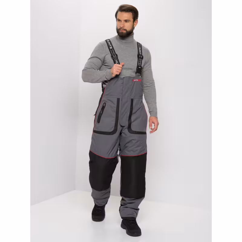 Костюм мужской Huntsman Siberia Lux, ткань Breathable, серый/черный, размер 56-58, 170-176 см