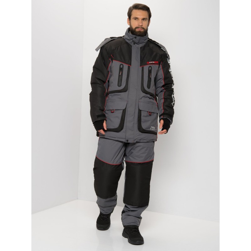 Костюм мужской Huntsman (Восток) Siberia Lux, ткань Breathable, серый/черный, размер 56-58, 182-188 см