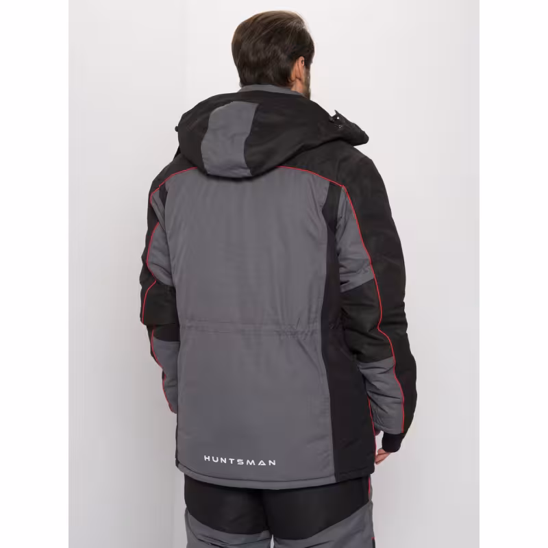 Костюм мужской Huntsman Siberia Lux, ткань Breathable, серый/черный, размер 56-58, 182-188 см