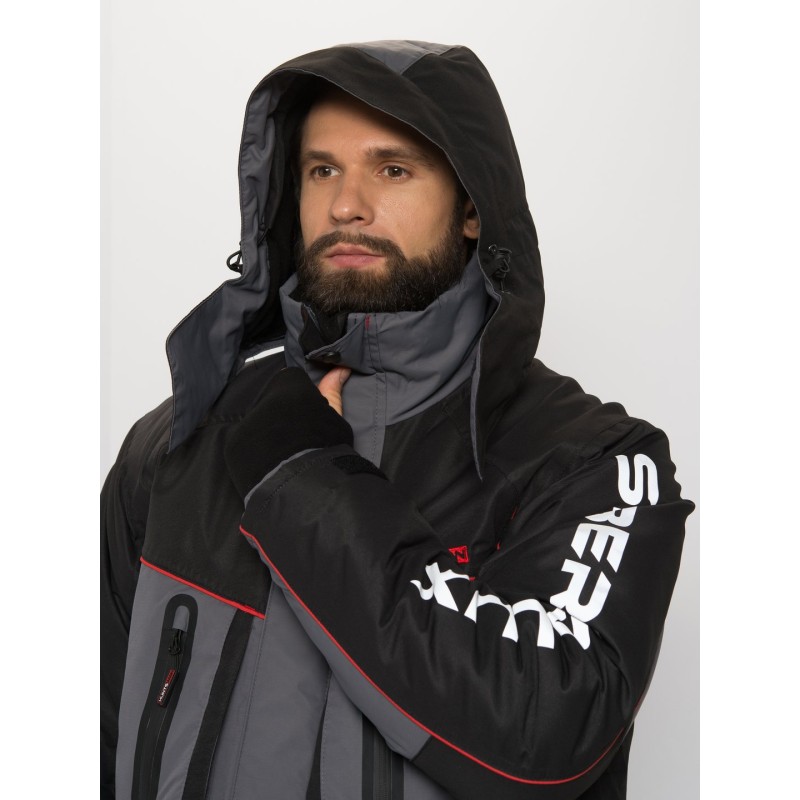 Костюм мужской Huntsman (Восток) Siberia Lux, ткань Breathable, серый/черный, размер 56-58, 182-188 см