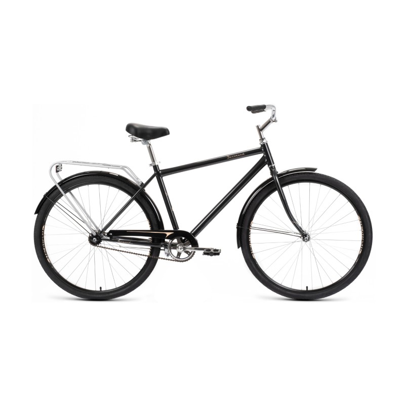 Велосипед городской взрослый Forward  Dortmund 1.0 28  (1 скорость, рост 19) чёрный/бронзовый