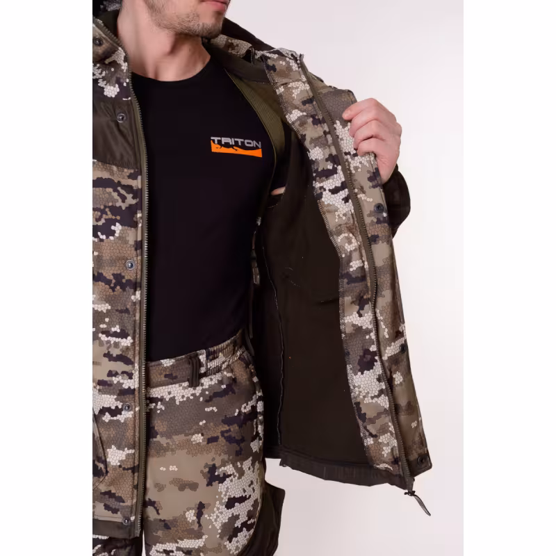 Костюм мужской OneRus Горный -5, ткань Полофлис, бежевый камуфляж/коричневый, размер 48-50 (M), 170-176 см