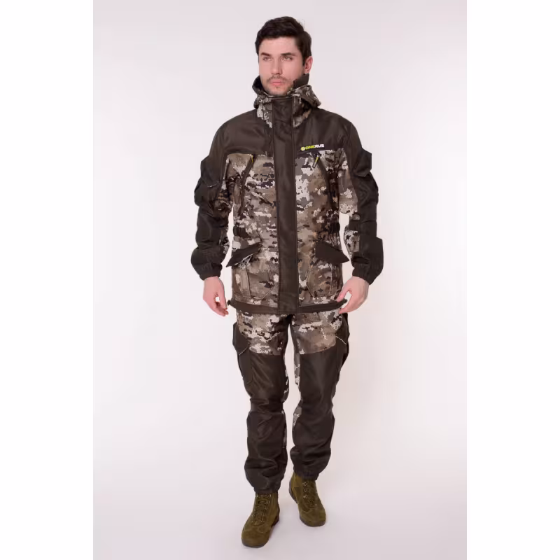 Костюм мужской OneRus Горный -5, ткань Полофлис, бежевый камуфляж/коричневый, размер 48-50 (M), 170-176 см
