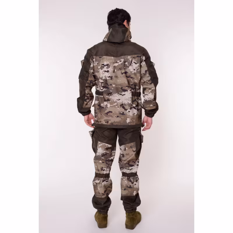 Костюм мужской OneRus Горный -5, ткань Полофлис, бежевый камуфляж/коричневый, размер 52-54 (L), 170-176 см
