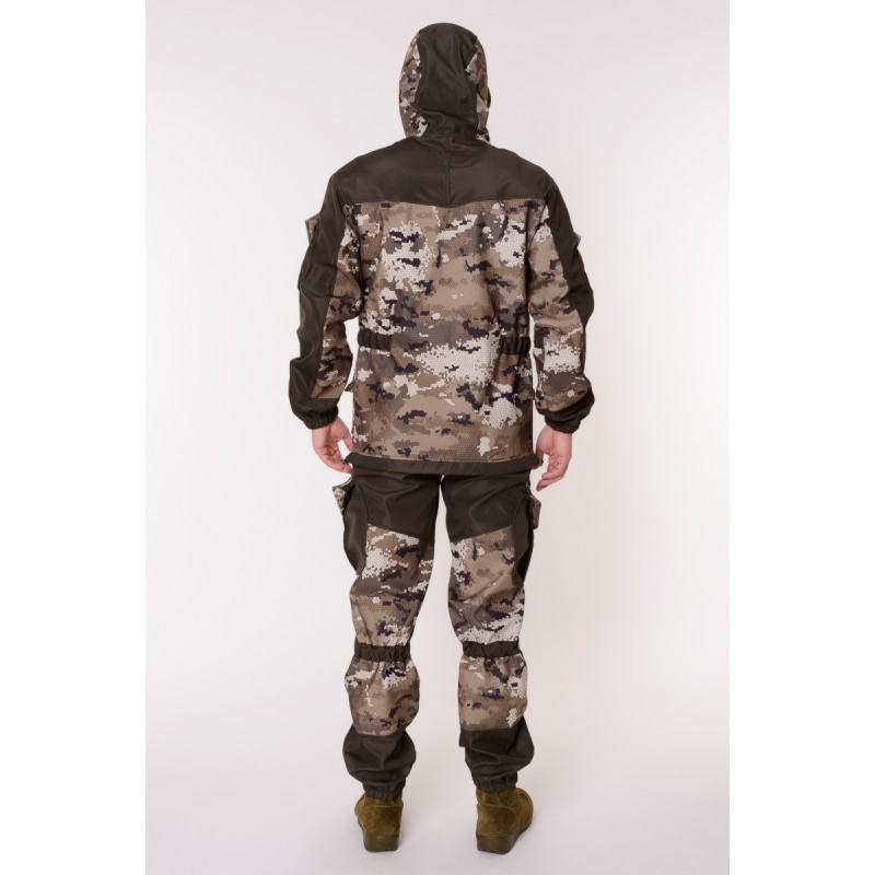 Костюм мужской OneRus Горный -5, ткань Полофлис, бежевый камуфляж/коричневый, размер 52-54 (L), 170-176 см