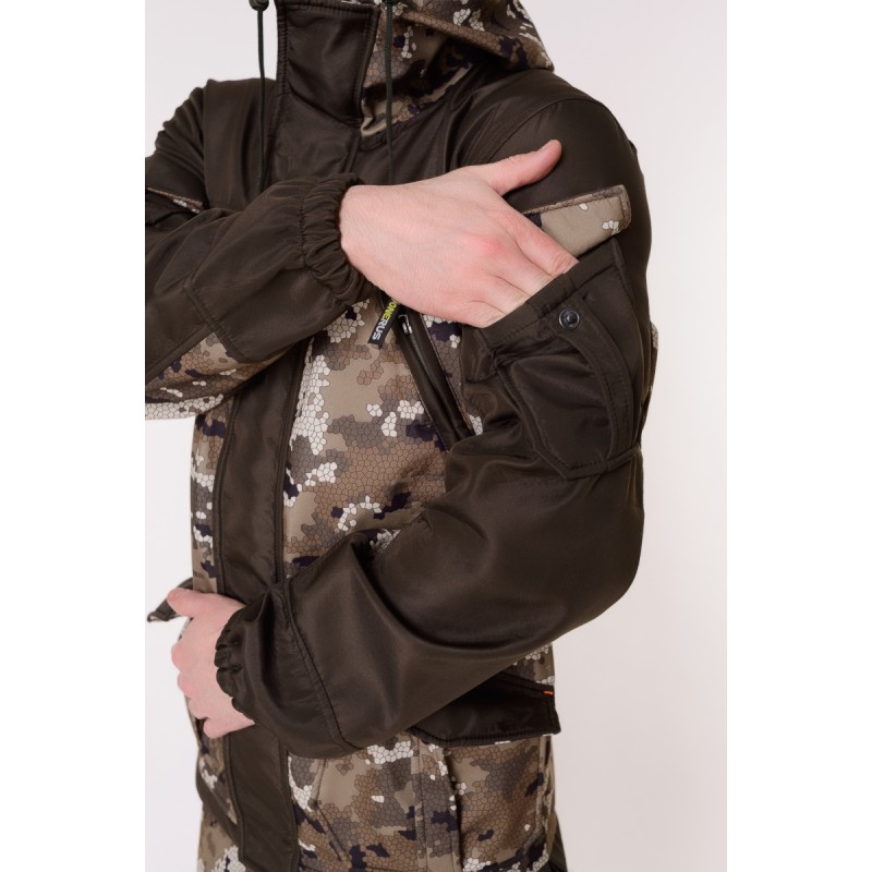 Костюм мужской OneRus Горный -5, ткань Полофлис, бежевый камуфляж/коричневый, размер 52-54 (L), 170-176 см