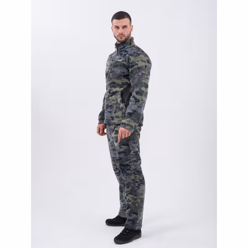 Костюм мужской OneRus Лис, флис, серый/бежевый камуфляж, размер 48-50 (M), 182-188 см