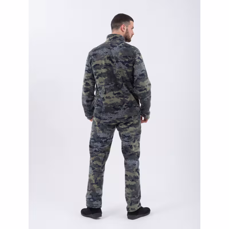 Костюм мужской OneRus Лис, флис, серый/бежевый камуфляж, размер 48-50 (M), 182-188 см