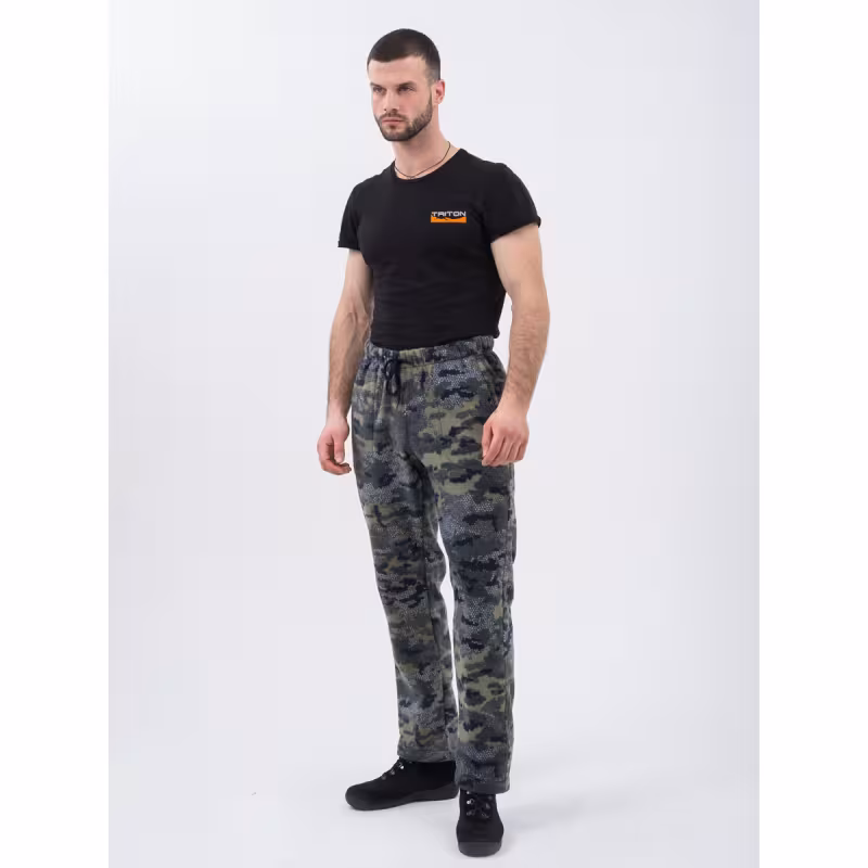 Костюм мужской OneRus Лис, флис, серый/бежевый камуфляж, размер 56-58 (XL), 182-188 см