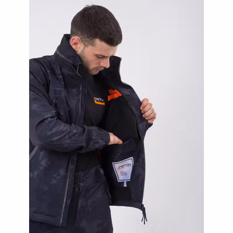 Костюм мужской Triton Gear PRO -5 2022, ткань Софтшелл, серый/черный камуфляж, размер 48-50, 182-188 см 