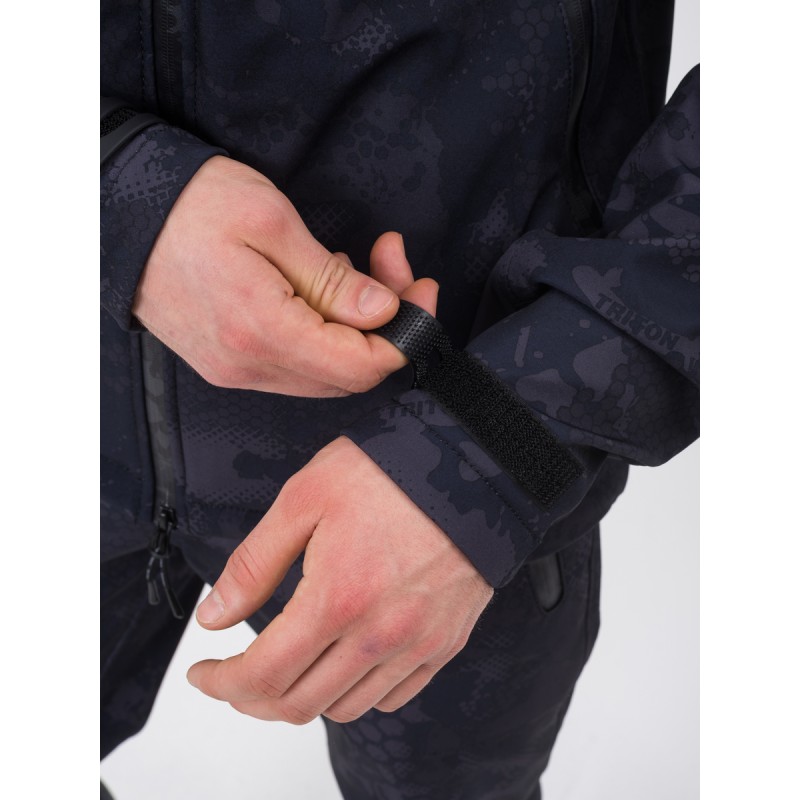 Костюм мужской Triton Gear PRO -5 2022, ткань Софтшелл, серый/черный камуфляж, размер 48-50, 182-188 см 