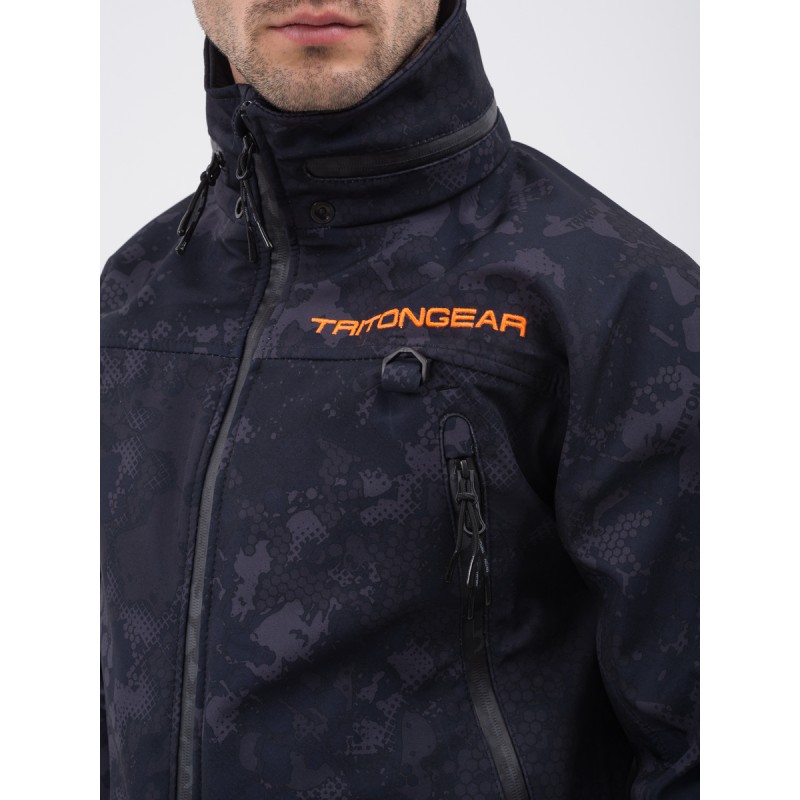Костюм мужской Triton Gear PRO -5 2022, ткань Софтшелл, серый/черный камуфляж, размер 56-58, 170-176 см 
