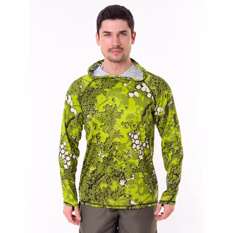 Джерси с капюшоном мужское Triton Gear TRITONGEAR, ткань Фабрикс, салатовый, размер XXL