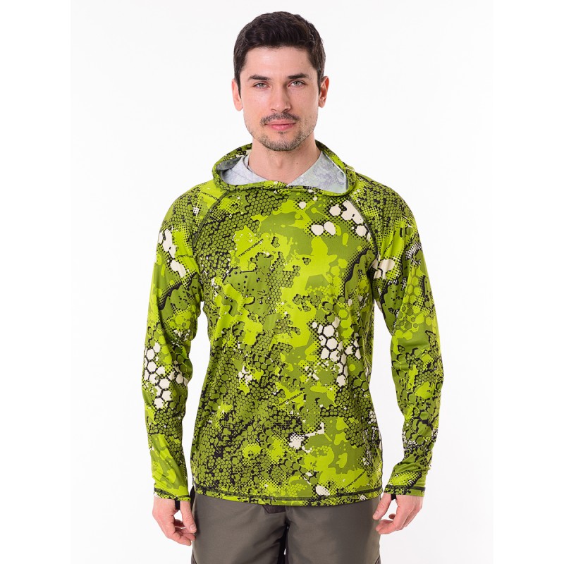 Джерси с капюшоном мужское Triton Gear TRITONGEAR, ткань Фабрикс, салатовый, размер XXL