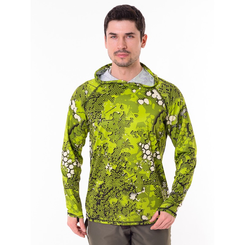 Джерси с капюшоном мужское Triton Gear TRITONGEAR, ткань Фабрикс, салатовый, размер XXL