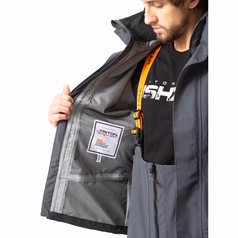 Костюм мужской Triton Gear PRO Angler 2022, ткань Таслан, серый/черный, размер 48-50, 170-176 см