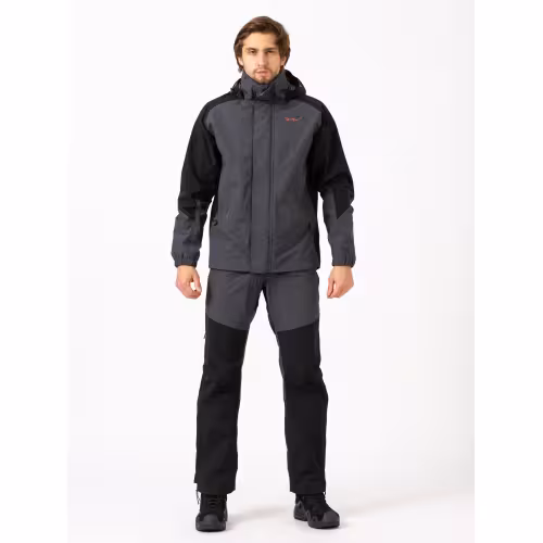 Костюм мужской Triton Gear PRO Angler 2022, ткань Таслан, серый/черный, размер 60-62, 182-188 см