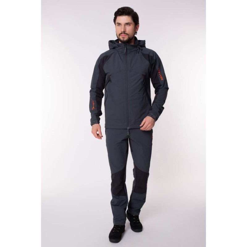 Костюм мужской Triton Gear Reptil, ткань SoftShell APEX, серый/черный, размер 60-62 (XXL), 182-188 см