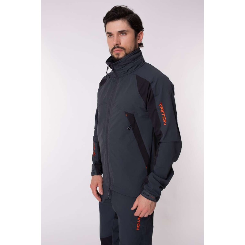 Костюм мужской Triton Gear Reptil, ткань SoftShell APEX, серый/черный, размер 60-62 (XXL), 182-188 см