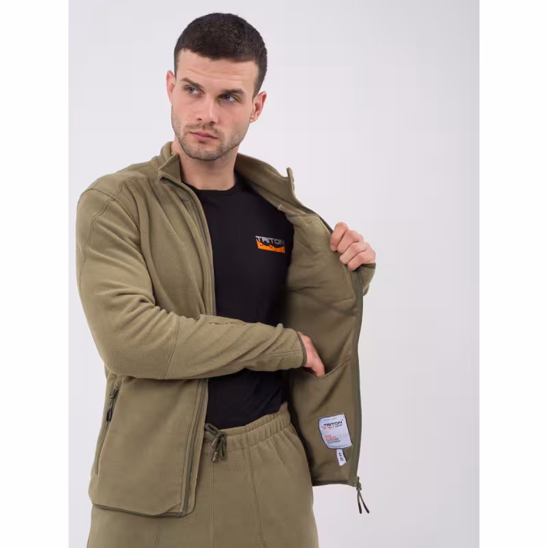 Костюм мужской Triton Gear Рич, флис, хаки, размер 48-50, 182-188 см