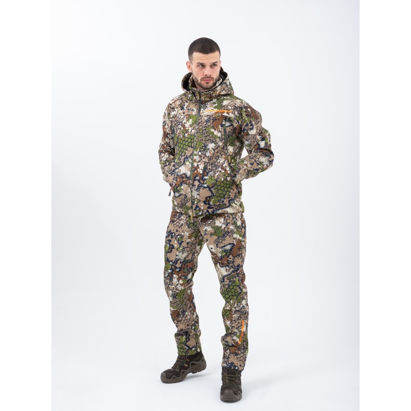 Костюм мужской Triton Gear PRO -5, ткань Софтшелл, принт Forest Green, размер 56-58 (XL), 170-176 см