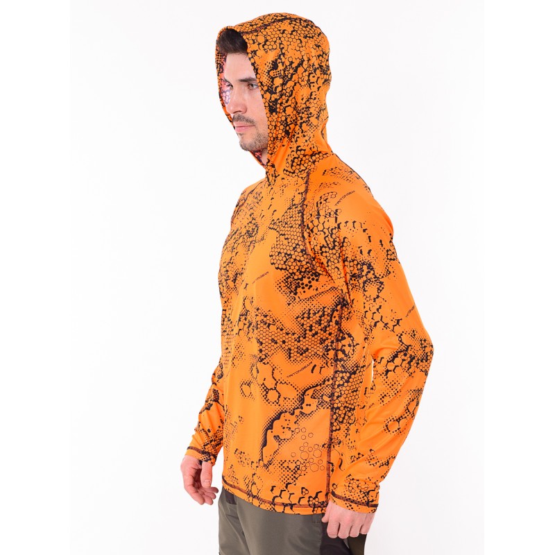 Джерси с капюшоном мужское Triton Gear TRITONGEAR, ткань Фабрикс, оранжевый, размер XXL