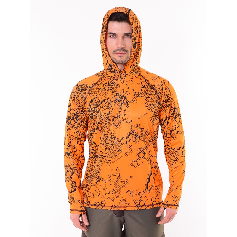 Джерси с капюшоном мужское Triton Gear TRITONGEAR, ткань Фабрикс, оранжевый, размер XXL