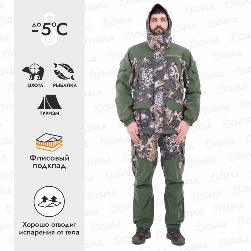 Костюм мужской Triton Gear Gorka PRO -5, ткань Алова, зеленый/песок, размер 48-50, 170-176 см