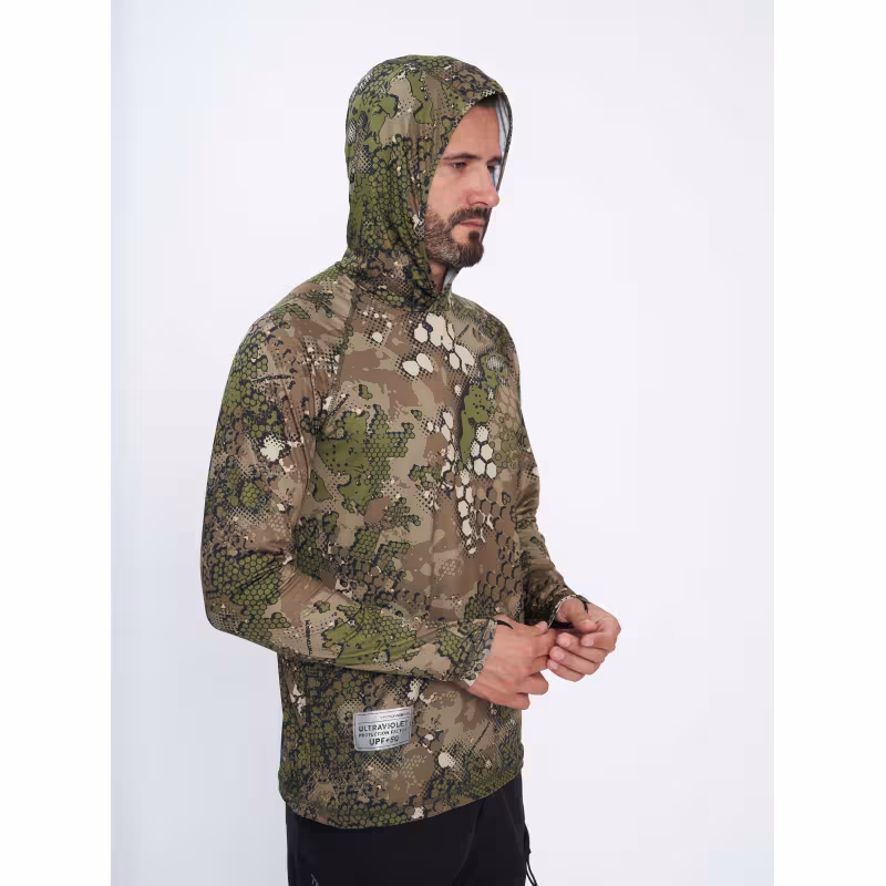 Джерси с капюшоном мужское Triton Gear, ткань Fabreex, принт Green Line, размер XXL