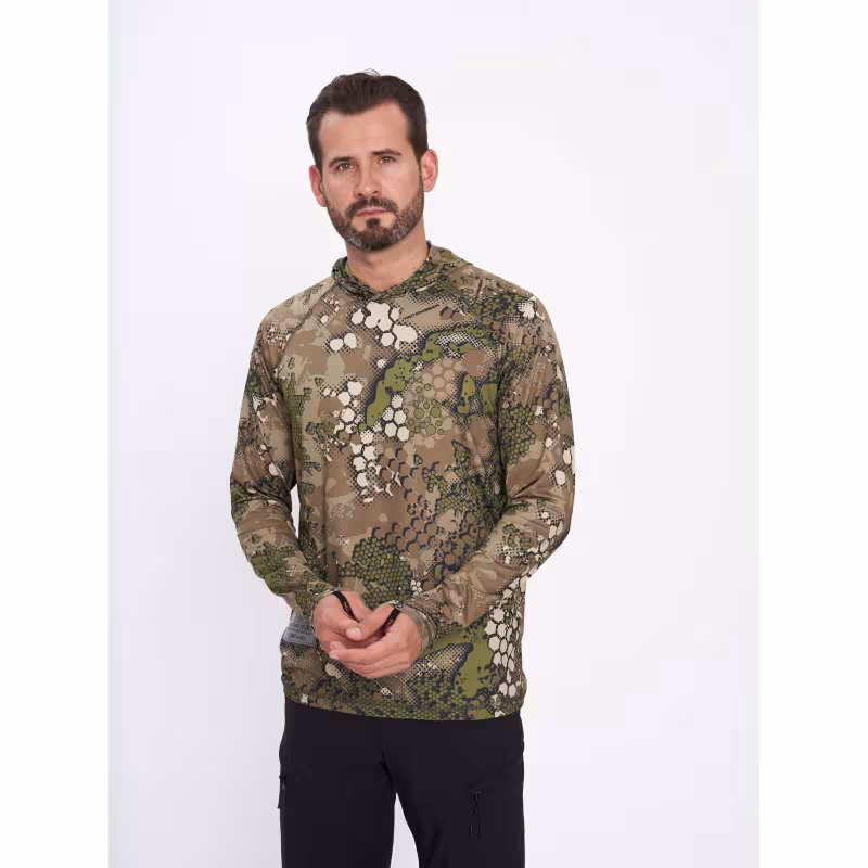 Джерси с капюшоном мужское Triton Gear, ткань Fabreex, принт Green Line, размер XXL