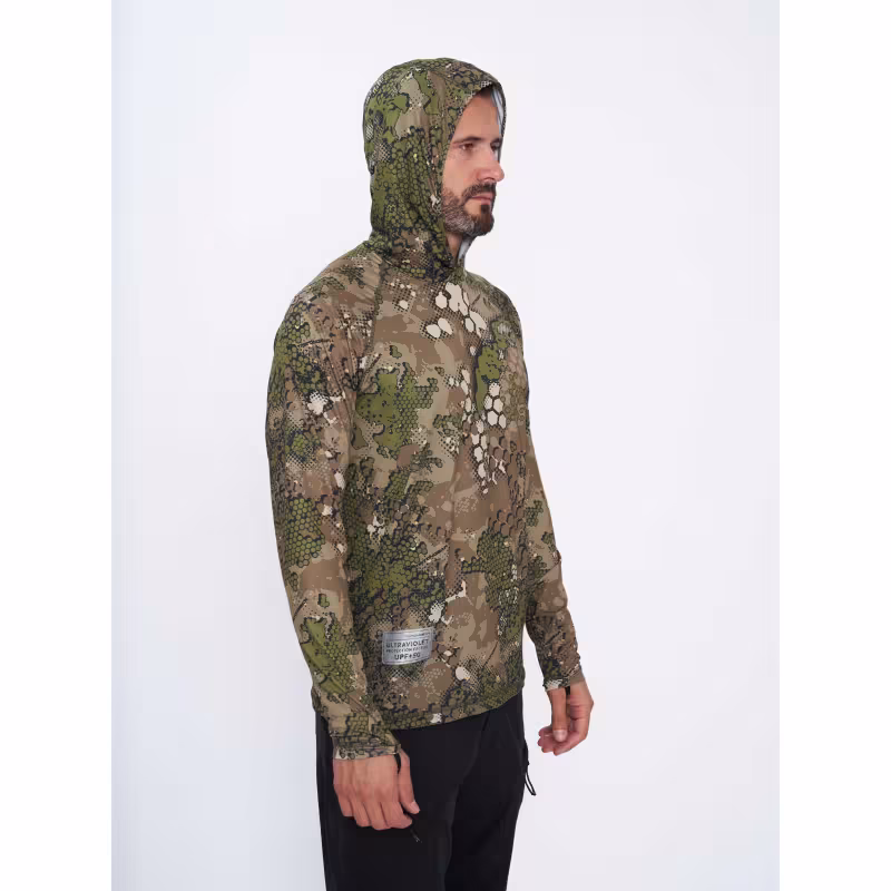 Джерси с капюшоном мужское Triton Gear, ткань Fabreex, принт Green Line, размер XXXL