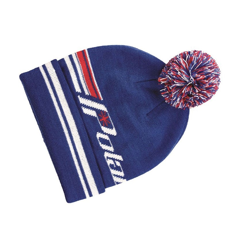 Шапка с помпоном Polaris Knit Retro Cuff Beanie Blue, акрил, синий, размер универсальный