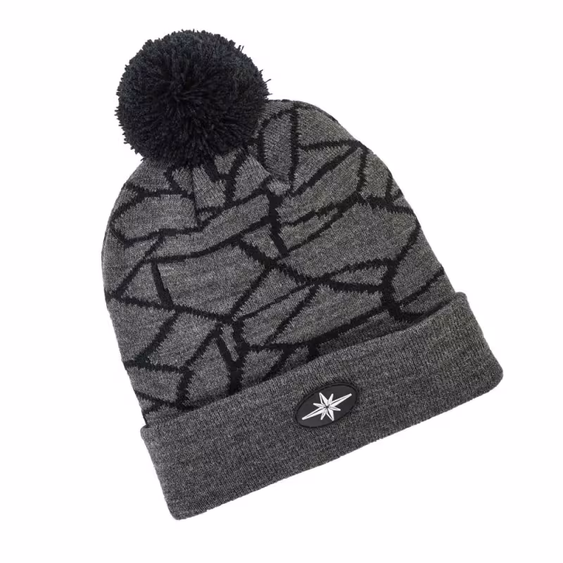 Шапка с помпоном Polaris Shattered Cuff Cap Gray, акрил, серый, размер универсальный