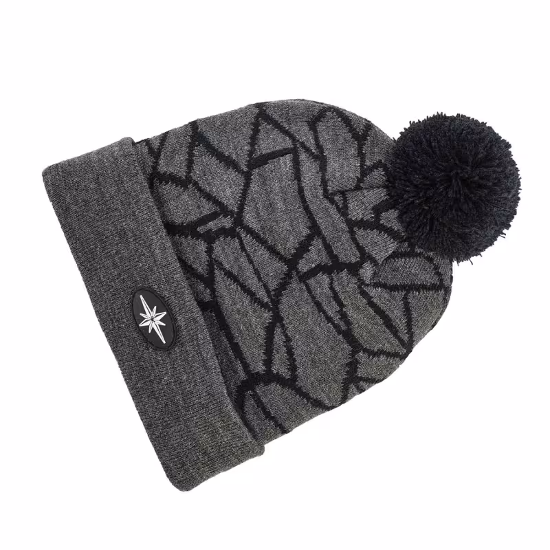 Шапка с помпоном Polaris Shattered Cuff Cap Gray, акрил, серый, размер универсальный