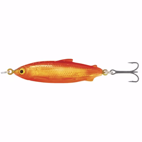 Блесна колеблющаяся Kuusamo Muikku, длина 90 мм, вес 17 гр, цвет O/Ye/G, UV