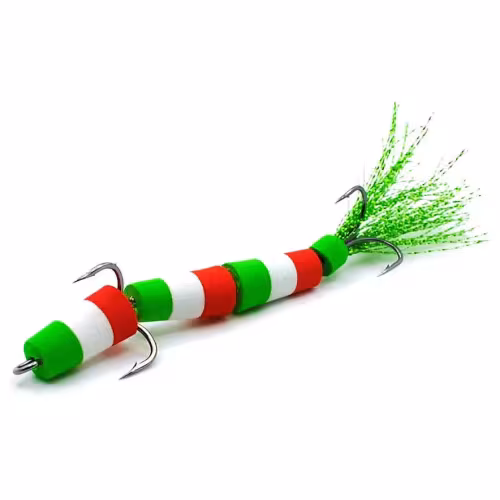 Приманка джиговая Lucky John Pennon 130, цвет зеленый/белый/красный