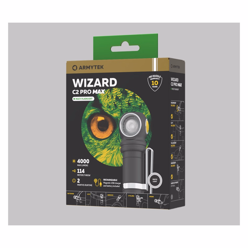 Фонарь универсальный Armytek Wizard C2 Pro Max Magnet, 4000 Лм