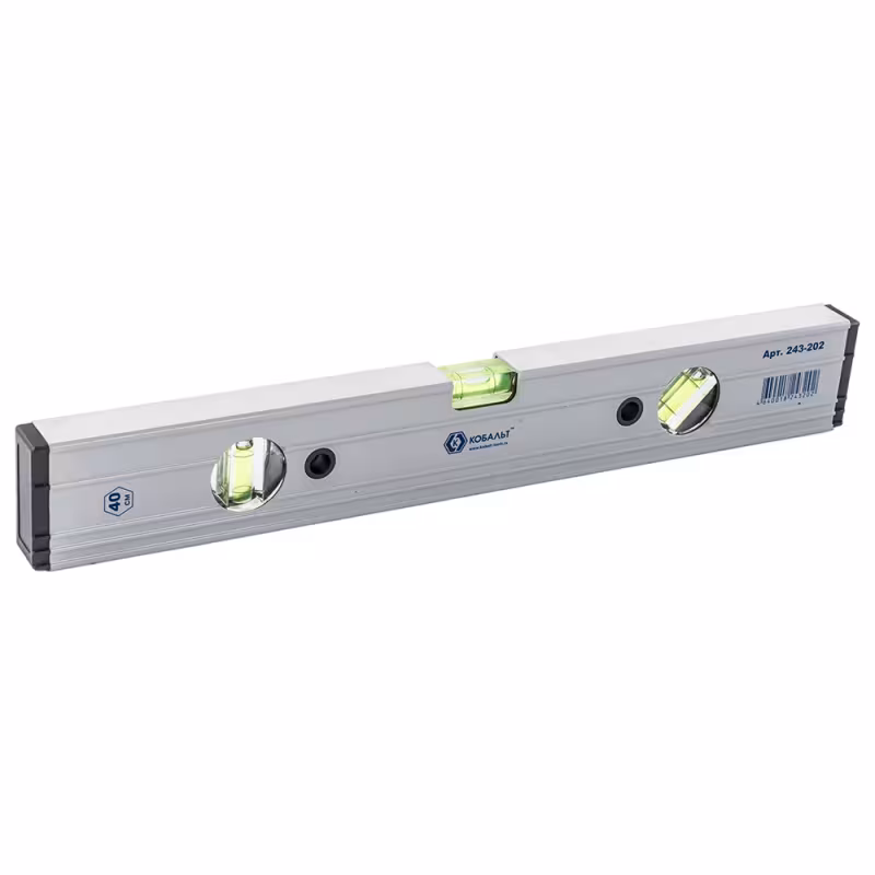 Уровень строительный пузырьковый Кобальт Экстра 243-202, 400 мм