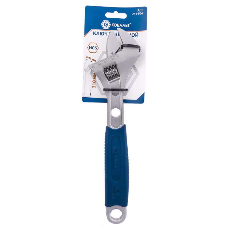 Ключ разводной Кобальт 244-964, захват 41 мм, L 310 мм