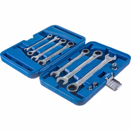 Набор ключей рожково-накидных Кобальт 791189-10,  8-19 мм, переходники 1/4, 10 предметов