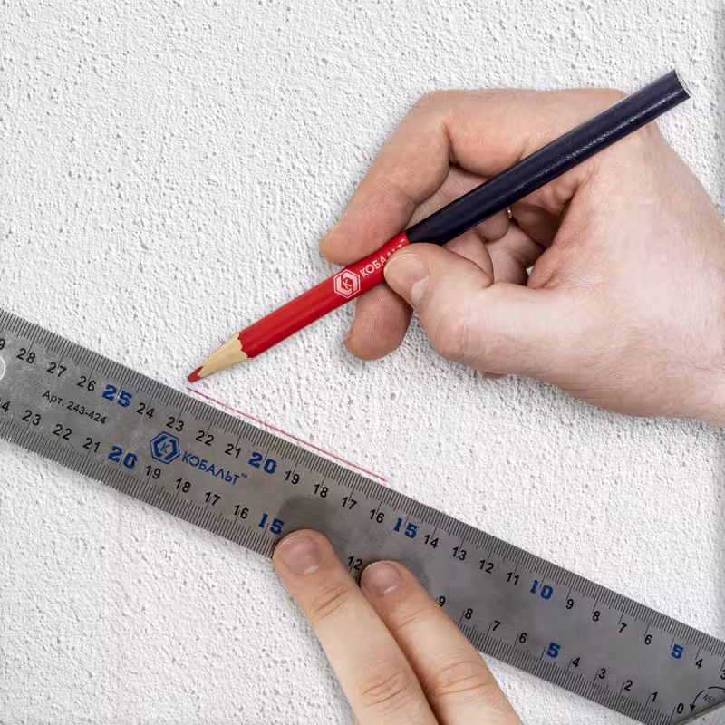 Карандаш строительный Кобальт 793-138, 180 мм, красный/синий (3 шт.) 