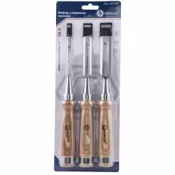 Набор плоских стамесок Кобальт 245-862, 8, 16, 22 мм