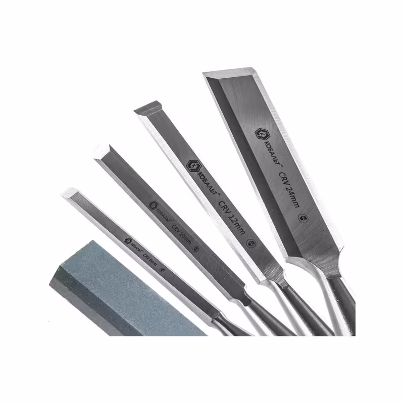 Набор плоских стамесок Кобальт 245-893, 6, 12, 18, 24 мм